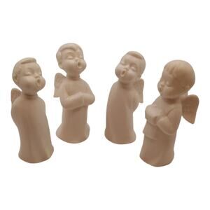 Schmid Bros 1950-1960's Porcelain Christmas Carolers Choir‎ Boys Angels Set Of 4